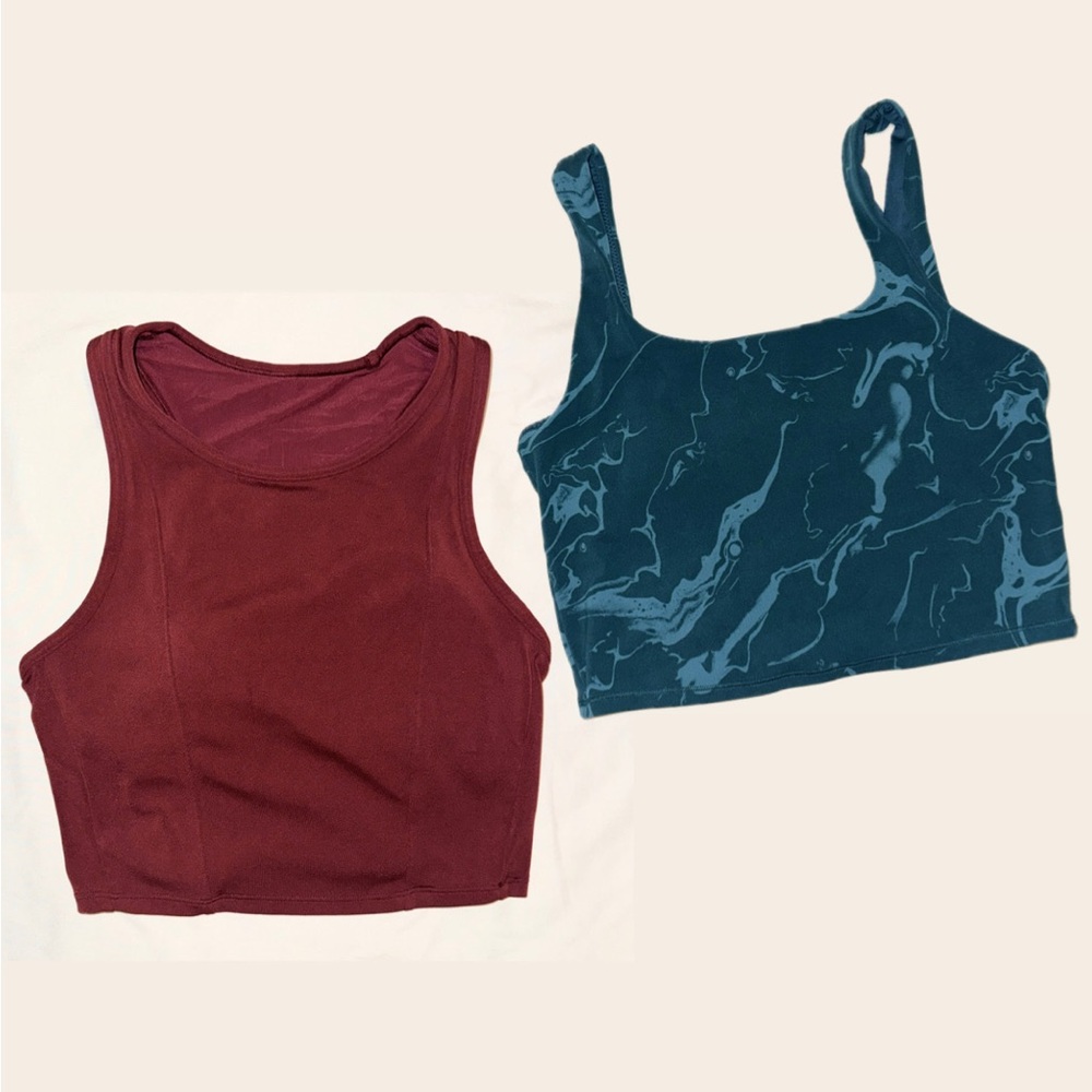 SET OF 2 - Padded Athletic Crop Tops